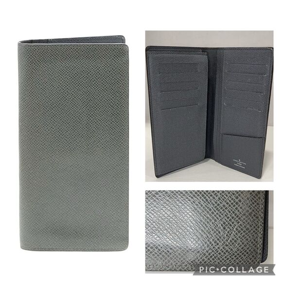 Authentic LOUIS VUITTON wallet M32653 gray Gracie Taiga Taiga Plat Gray EUC - Picture 1 of 9